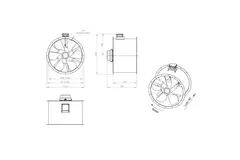 Ventilateur axial de 900 mm pour gaz de combustion F400 - AL 900 D6 F4 03 CFG