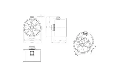 Ventilateur axial de 900 mm pour gaz de combustion F300- AL 900 D4 F3 05 CFG