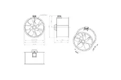 Ventilateur axial de 1000 mm pour gaz de combustion F400 - AL 1000 D4 F4 01 CFG