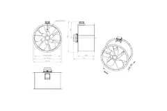 Ventilateur axial de 1000 mm pour gaz de combustion F400 - AL 1000 D6 F4 03 CFG