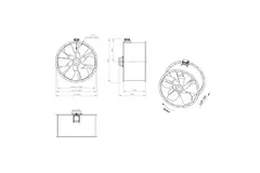 Axiaal 1250 mm kanaalventilator rookgas F300- AL 1250 D6 F3 07 CFG