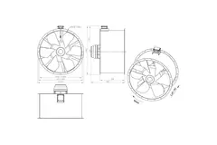 Ventilateur axial de 1250 mm pour gaz de combustion F400 - AL 1250 D6 F4 02 CFG