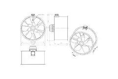 Axiaal 1250 mm kanaalventilator rookgas F400 - AL 1250 D6 F4 03 CFG