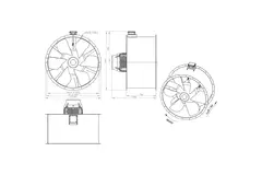 Axiaal 1250 mm kanaalventilator rookgas F400 - AL 1250 D6 F4 04 CFG
