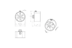 Axiaal 1120 mm kanaalventilator rookgas F400 - AL 1120 D6 F4 03 CFG