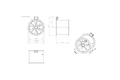 Axiaal 500 mm kanaalventilator rookgas F400 - AL 500 D4 F4 01 CFG