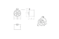Axiaal 450 mm kanaalventilator rookgas F300- AL 450 D42U F3 02 CFG