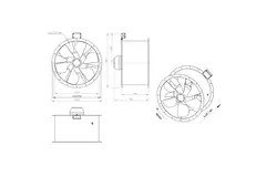Ventilateur axial 710 mm pour gaz de combustion F300- AL 710 D84U F3 02 CFG