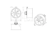 Ventilateur axial de 710 mm pour gaz de combustion F300- AL 710 D6 F3 02 CFG