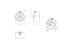 Axiaal 1000 mm kanaalventilator rookgas F300- AL 1000 D84U F3 01 CFG