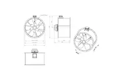Axiaal 1000 mm kanaalventilator rookgas F400 - AL 1000 D84U F4 02 CFG