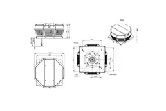 Ventilateur horizontal de toiture métallique - DHA 250 ECP 40