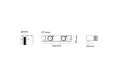 Ergovent instucbaar frameloos lijnrooster 500 mm met aansluitdiameter 75 mm - standaard