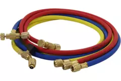 Slangenset 1,5M R410A met meetventiel en schrader afsluiting 5/16