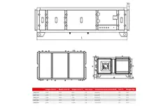 Maxivent WTW luchtbehandelingskast met tegenstroomwisselaar 1200 m³/u horizontaal low profile links - M4512
