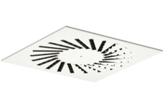 Diffuseur à jet hélicoïdal en acier avec déflecteurs réglables - 595x595 mm - RAL 9010