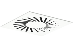 Wervelrooster staal met verstelbare deflectoren – 595x595 mm – RAL 9016
