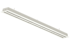 Lijnrooster aluminium met 3 instelbare patroonbladen – 500 mm – RAL 9010