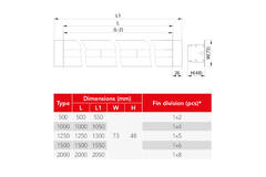 Lijnrooster aluminium met 1 instelbaar patroonblad – 2000 mm – RAL 9010