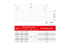 Lijnrooster aluminium met 2 instelbare patroonbladen – 500 mm – RAL 9016