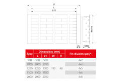 Lijnrooster aluminium met 4 instelbare patroonbladen – 2000 mm – RAL 9005