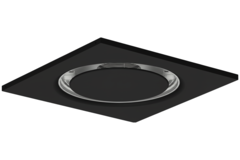 Plafondrooster staal ronde luchtuitlaat voor toe- en afvoer 595x595 mm – 200 mm – RAL 9005