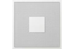 Geperforeerd plafondrooster voor toe- en afvoer 595x595 mm – 200 mm – RAL 9016