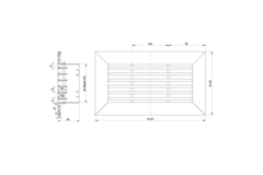 Staafrooster aluminium – met klemveren – 800x200 mm – RAL 9005