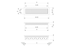 Grille murale en aluminium avec grille fixe - avec ressorts de friction - 400x150 mm - RAL 9016