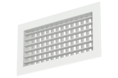 Grille murale double réglable en aluminium - avec ressorts de friction - 400x300 mm - RAL 9016