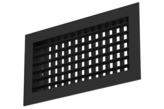 Grille murale double réglable en aluminium - avec ressorts de friction - 400x300 mm - RAL 9005