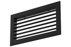 Wandrooster aluminium enkel instelbaar – met klemveren – 200x100 mm – RAL 9005