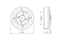 Solara badkamerventilator met heat mover - 100 mm diameter - mat Zwart