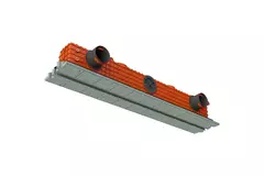 Ergovent instucbaar frameloos lijnrooster 1050 mm met aansluitdiameter 75 mm - modulair - 1 sleuf