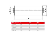 Spiro-SAFE geluiddemper diameter 560 mm - lengte 1200 mm (100 mm isolatie)