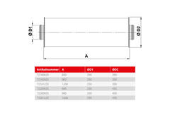 Spiro-SAFE geluiddemper diameter 250 mm - lengte 600 mm (50 mm isolatie)