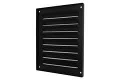 Buitenrooster vierkant 200x200 mm aluminium - RAL9005 30% glans