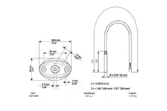 Belimo kabeltemperatuursensor PT1000 200x6 mm - 2 meter met montageflens - 01CT-1BPF
