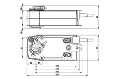 Belimo roterende klepaandrijving met veerteruggang 24V - open/dicht - 10 Nm - NF24A