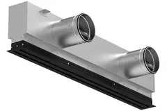 Lijnrooster aluminium met 1 instelbaar patroonblad – 1250 mm – RAL 9005 + geïsoleerd plenum met luchtdebietregelklep