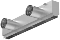 Geïsoleerd plenum met luchtdebietregelklep voor aluminium lijnrooster met 1 patroonblad – 2000 mm