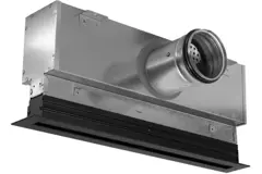 Lijnrooster aluminium met 1 instelbaar patroonblad – 500 mm – RAL 9005 + geïsoleerd plenum met luchtdebietregelklep