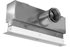 Lijnrooster aluminium met 1 instelbaar patroonblad – 500 mm – RAL 9016 + geïsoleerd plenum met luchtdebietregelklep