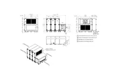 Maxivent WTW luchtbehandelingkasten met warmtewiel 12600 m3/h met warmwaterbatterij en DX-koeling horizontaal links - RHE 12600 H WDJL T 01