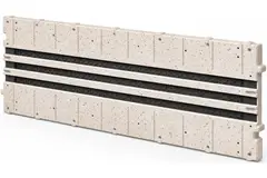 Ergovent tussenstuk voor modulaire inpleisterbare lijnroosters 1050 mm - 3 sleuven