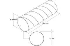 Spirobuis Ø 400mm lengte 1,5 meter - Gegalvaniseerd