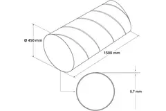 Spirobuis Ø 500 mm lengte 1,5 meter - Gegalvaniseerd