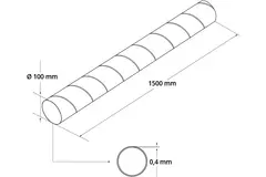 Spirobuis Ø 100mm lengte 1,5 meter - Gegalvaniseerd