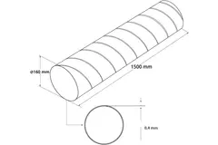Spirobuis Ø 160mm lengte 1,5 meter - Gegalvaniseerd