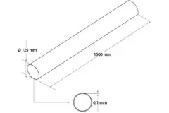 Ronde kunststof ventilatiebuis Ø125mm L=1.5 meter A125-1.5
